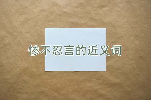 惨不忍言的近义词