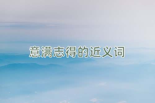 意满志得的近义词