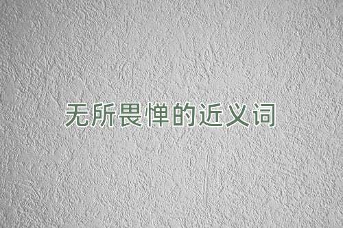 无所畏惮的近义词