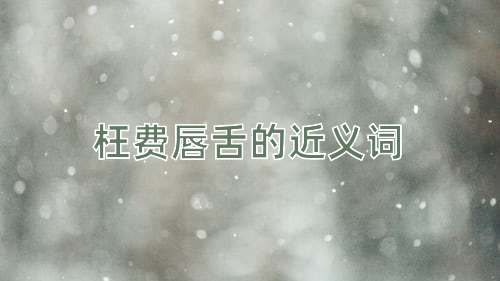 枉费唇舌的近义词