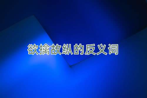欲擒故纵的反义词