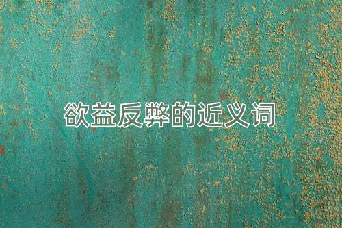 欲益反弊的近义词