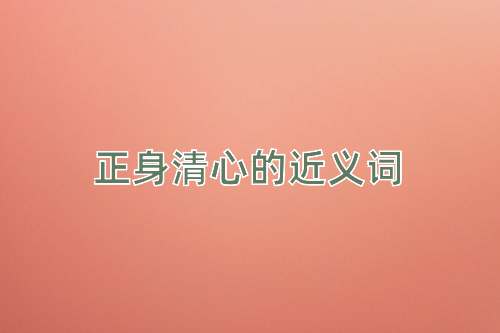 正身清心的近义词
