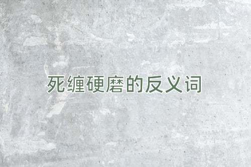 死缠硬磨的反义词