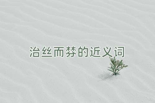 治丝而棼的近义词