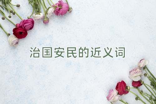 治国安民的近义词