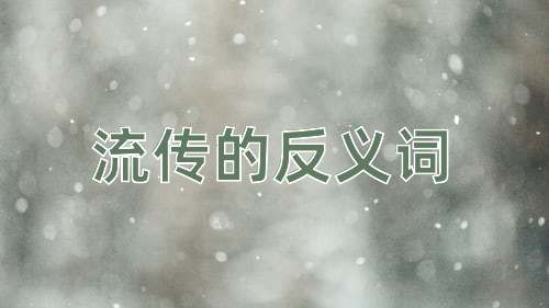 流传的反义词