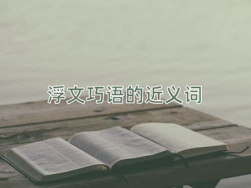 浮文巧语的近义词
