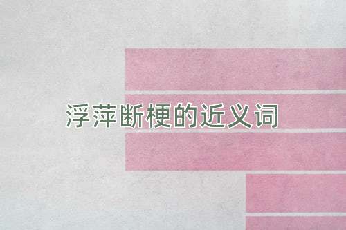 浮萍断梗的近义词