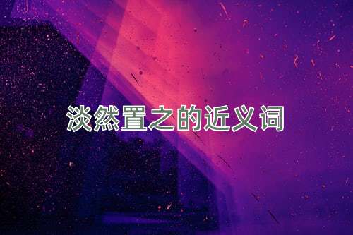 淡然置之的近义词