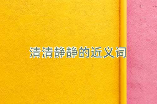 清清静静的近义词