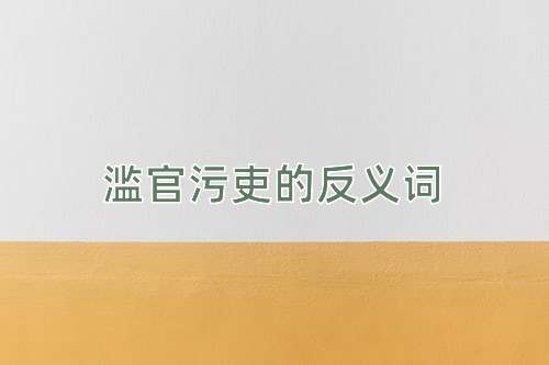 滥官污吏的反义词