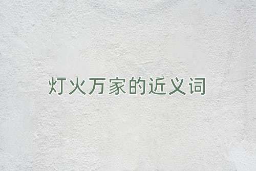 灯火万家的近义词