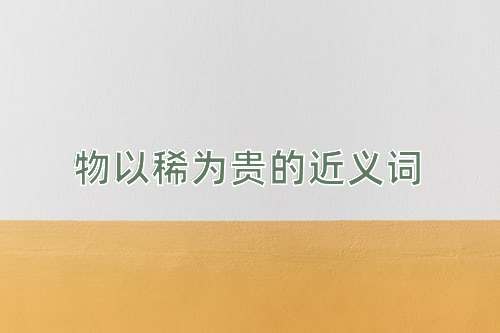 物以稀为贵的近义词