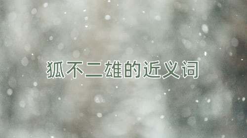 狐不二雄的近义词