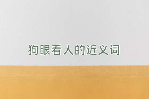 狗眼看人的近义词