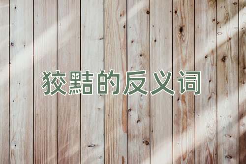 狡黠的反义词