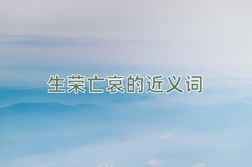 生荣亡哀的近义词