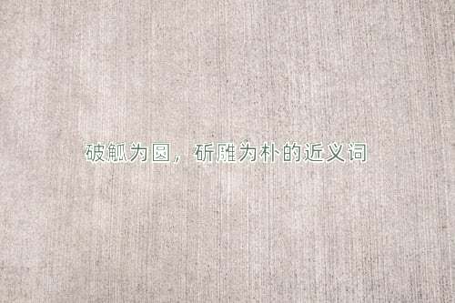 破觚为圆，斫雕为朴的近义词