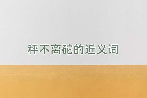 秤不离砣的近义词