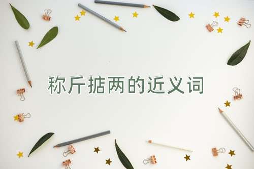 称斤掂两的近义词