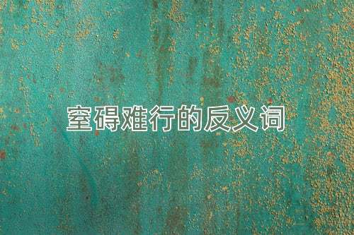 窒碍难行的反义词