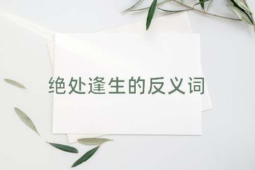 绝处逢生的反义词