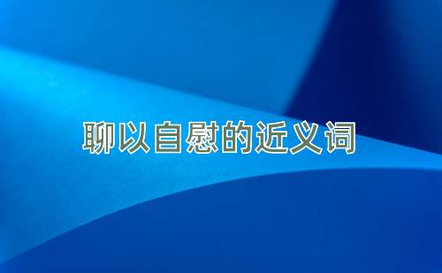 聊以自慰的近义词