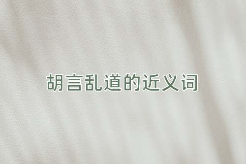 胡言乱道的近义词