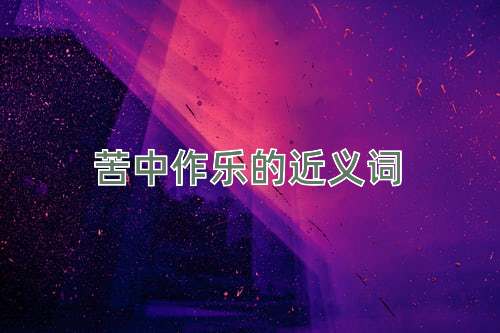 苦中作乐的近义词