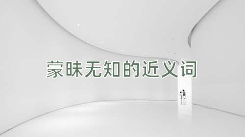 蒙昧无知的近义词