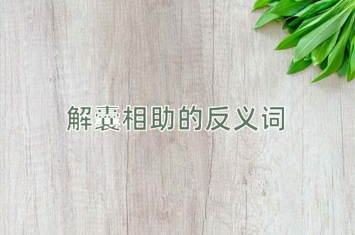 解囊相助的反义词
