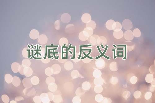 谜底的反义词