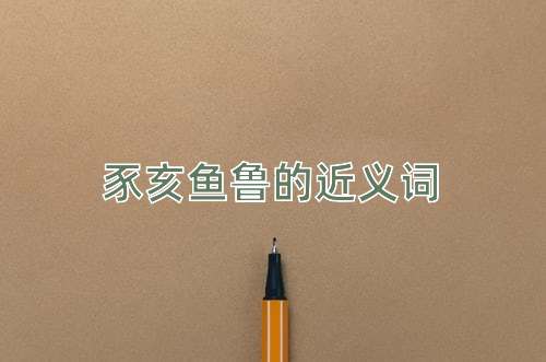 豕亥鱼鲁的近义词