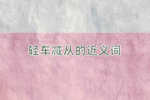 轻车减从的近义词
