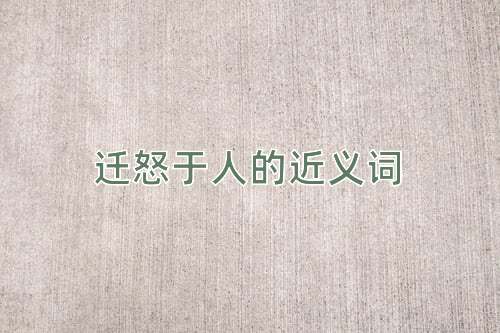 迁怒于人的近义词
