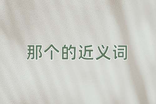 那个的近义词