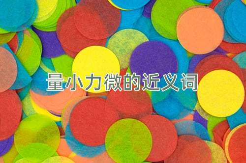 量小力微的近义词