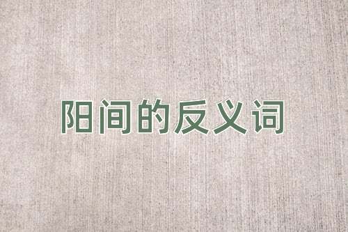 阳间的反义词