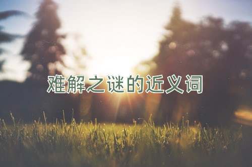 难解之谜的近义词